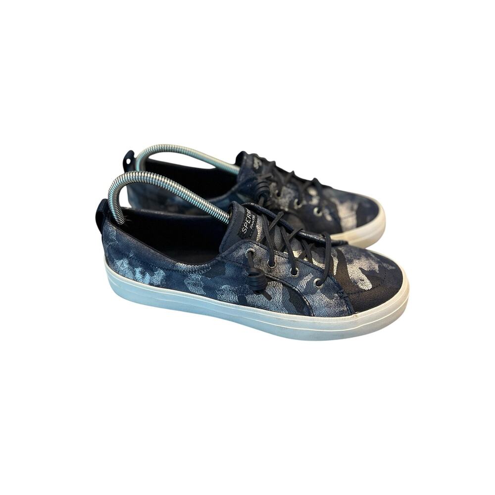 Sperry Crest Vibe sneakers navy metallic silver camo women’s size 10